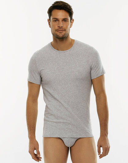 T-Shirt girocollo Cotton Stretch in cotone elasticizzato, grigio, , LOVABLE