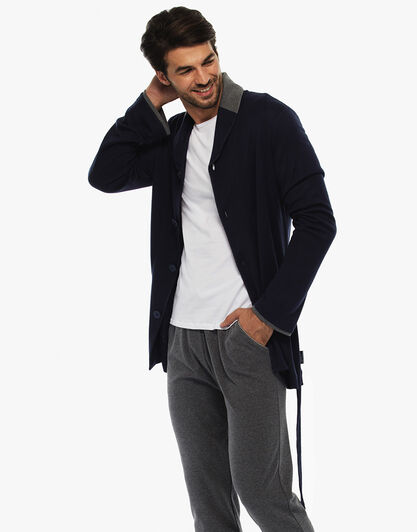 Homejacket, grigio scuro, in felpa doppia spazzolatura, , LOVABLE