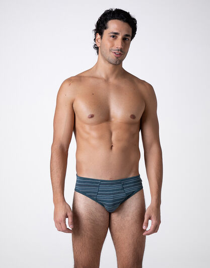 Slip Rephined Cotton Modal, verde righe, , LOVABLE