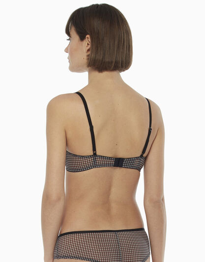 Reggiseno ferretto in tulle stampato, pied de poule, , LOVABLE
