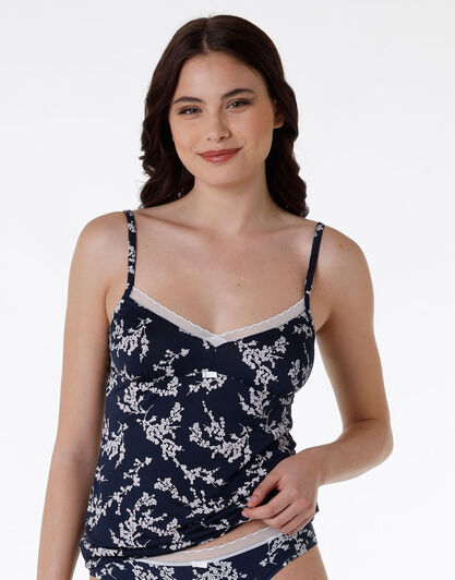 Top My Daily Comfort in microfibra, blu con stampa, , LOVABLE