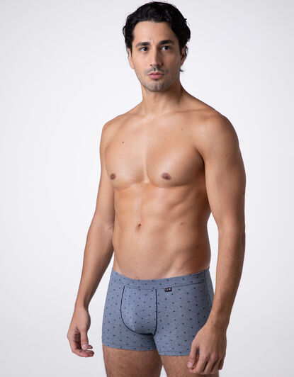 Boxer Classic Cotton Modal, blu stampa alberi, , LOVABLE