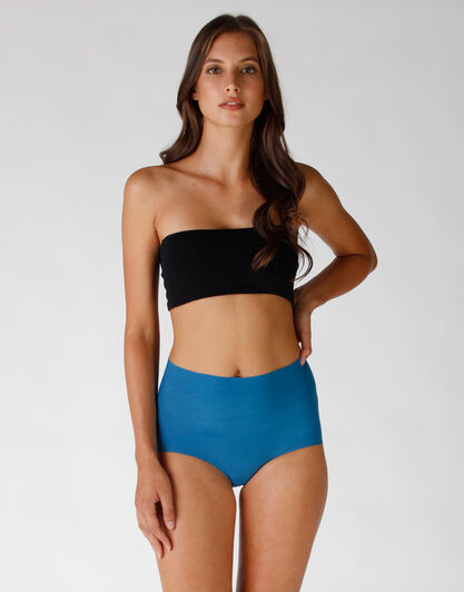 Slip alto in microfibra tagliata al vivo, blu zaffiro, , LOVABLE