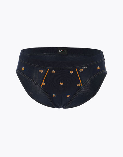 Slip uomo in cotone elasticizzato, blu navy con stampa, , LOVABLE
