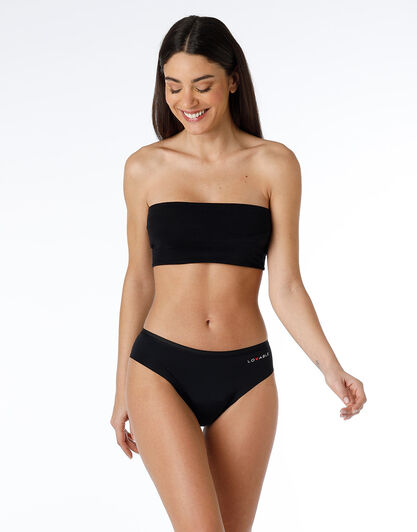Slip da ciclo lavabile in microfibra con finiture invisibili per flusso medio, nero, , LOVABLE