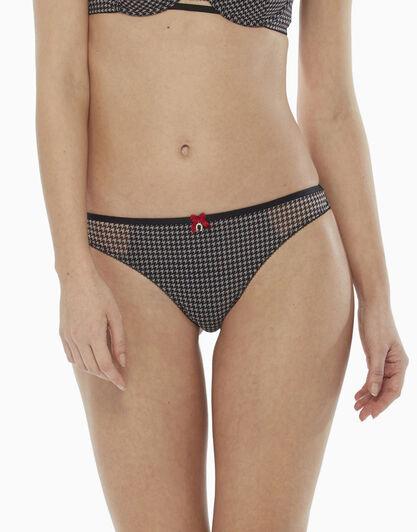 Brasiliano in tulle stampato, pied de poule, , LOVABLE