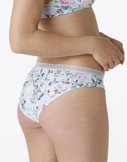 Slip My Daily Comfort in microfibra, stampa primavera verde acqua, , LOVABLE