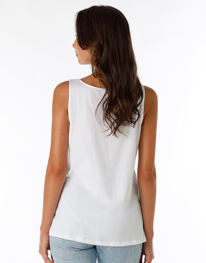 Canotta spalla larga Basic Soul in cotone, bianco, , LOVABLE