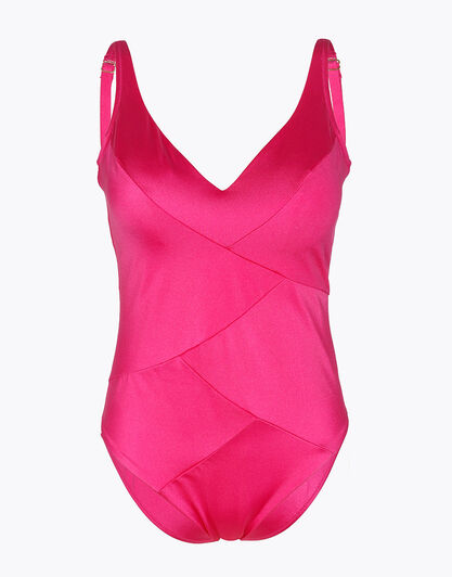 Costume intero modellatore Glossy Micro in microfibra, magenta, , LOVABLE