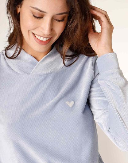 Homewear donna in ciniglia, azzurro polvere, , LOVABLE