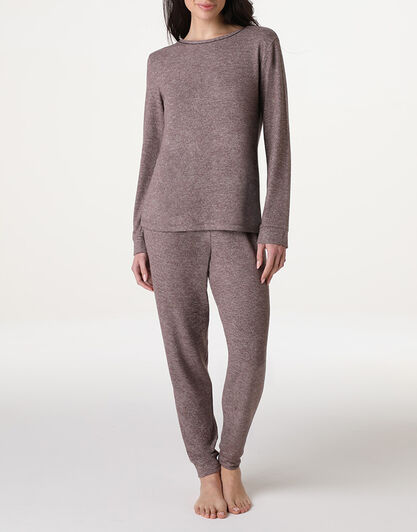 Pigiama Lungo in Interlock, visone, , LOVABLE