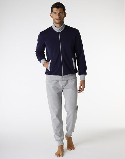Homewear in cotone, blu navy e grigio melange, , LOVABLE
