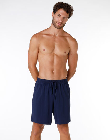 Pantalone corto del pigiama uomo in 100% jersey di cotone, blu navy, , LOVABLE