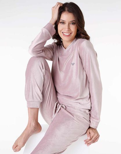 Homewear donna in ciniglia, rosa, , LOVABLE