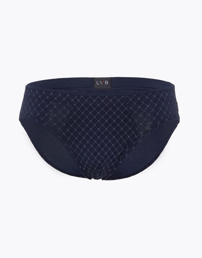 Slip in cotone modal, blu navy stampato, , LOVABLE