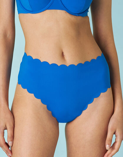 Costume slip alto Scallop in microfibra, blu elettrico, , LOVABLE