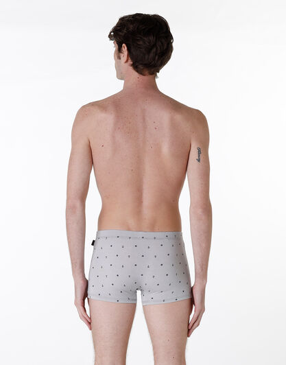 Boxer Printed Cotton Modal, grigio riga stampina, , LOVABLE