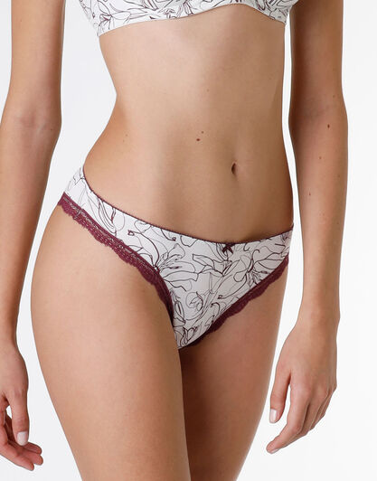Brasiliano Lovable Panties in cotone elasticizzato, avorio con stampa, , LOVABLE