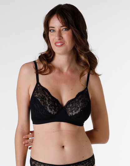 Reggiseno senza ferretto Sophisticated Lace in pizzo e tulle, nero, , LOVABLE