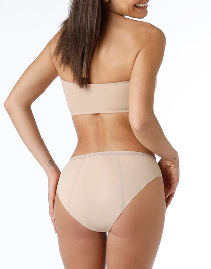 Slip da ciclo lavabile in microfibra con finiture invisibili per flusso medio, skin, , LOVABLE