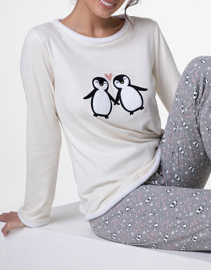 Pigiama Lungo in Interlock, avorio perlato, , LOVABLE
