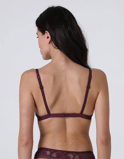 Reggiseno Triangolo Senza Ferretto Art Flower Lace in pizzo, vinaccia, , LOVABLE
