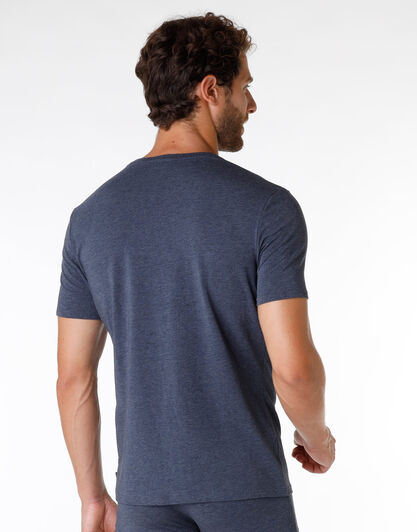 T-shirt uomo in cotone modal, blu denim, , LOVABLE