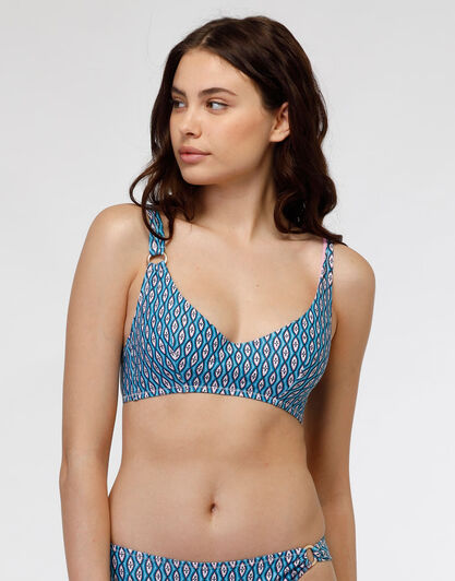 Costume reggiseno brassiere in microfibra e nylon riciclato, stampa geometrica, , LOVABLE