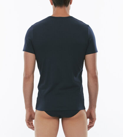 T-Shirt girocollo Cotton Stretch in cotone elasticizzato, blu, , LOVABLE