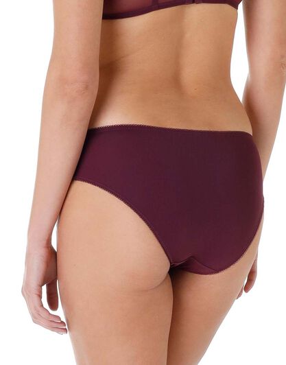 Slip in microfibra e pizzo posh lace, bordeaux, , LOVABLE