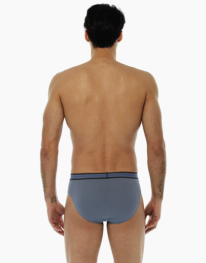 Slip grigio chiaro, in cotone elasticizzato, con elastico jacquard in vita, , LOVABLE