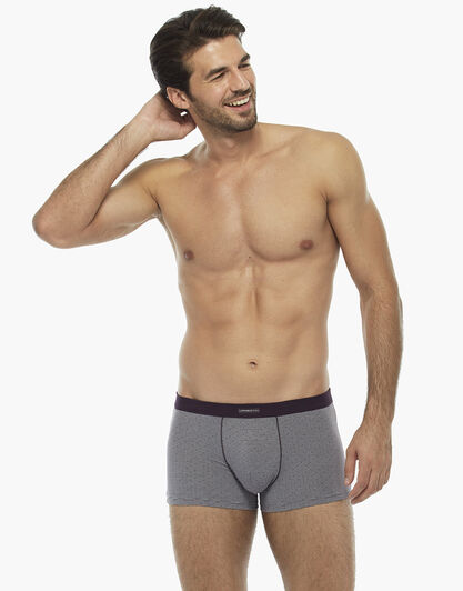 Boxer riga bordeaux in cotone modal, tinto in filo, disegnatura jacquard , , LOVABLE