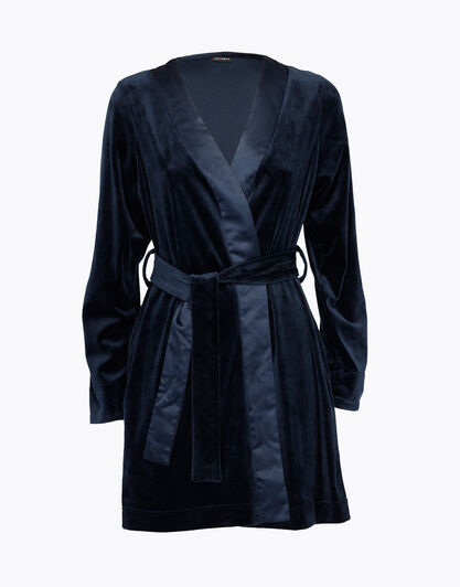Vestaglia donna in ciniglia, blu, , LOVABLE