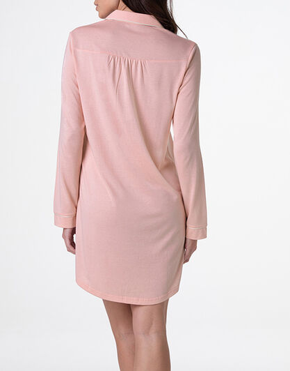 Camicia da notte aperta manica lunga in Cotone Modal, rosa vintage, , LOVABLE