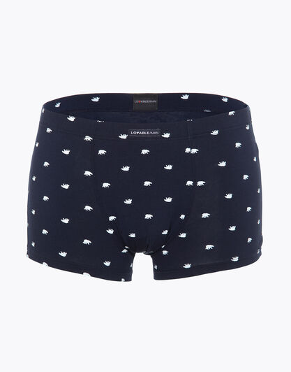 Short blu stampato all over in cotone modal , , LOVABLE