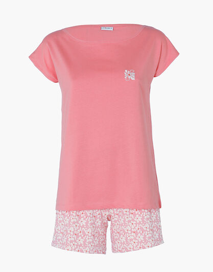 Pigiama Corto in Jersey, rosa pesco, , LOVABLE