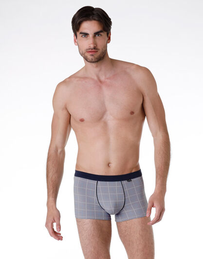 Boxer uomo in cotone modal, grigio stampato e blu, , LOVABLE