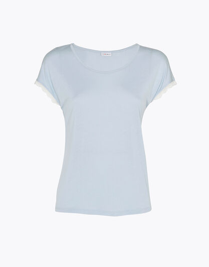 T-shirt del pigiama a maniche corte in 100% modal, azzurro, , LOVABLE