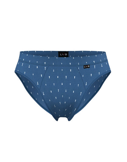 Slip in Cotone Modal, petrolio con stampa scacchi, , LOVABLE