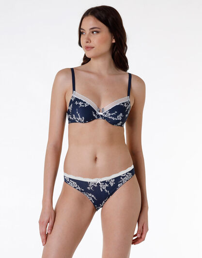 Slip Lovable Panties in cotone elasticizzato, blu con stampa, , LOVABLE