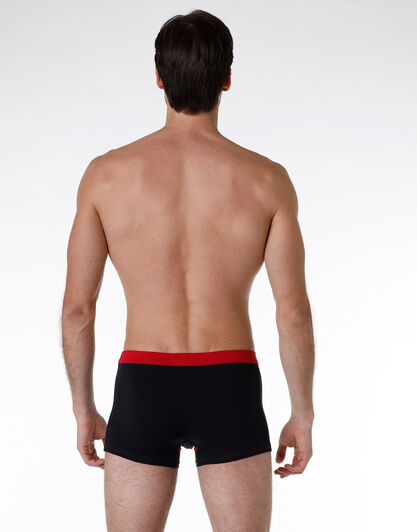 Boxer uomo in cotone elasticizzato, nero con camion natalizio, , LOVABLE