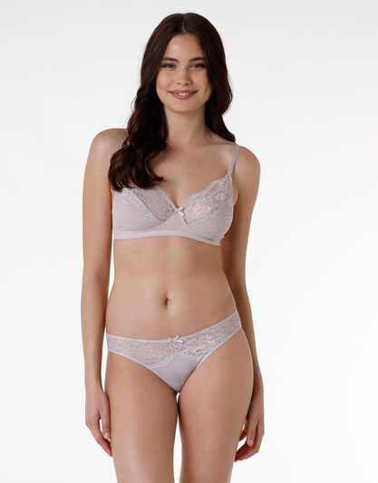 Slip Sophisticated Lace in microfibra e pizzo, grigio lillato, , LOVABLE