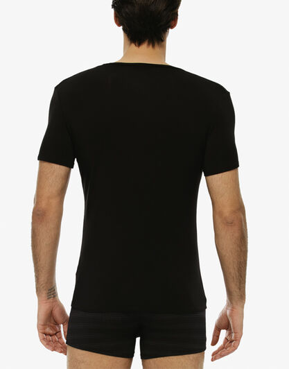T-shirt uomo con scollo a v in micromodal, nera, , LOVABLE