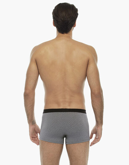 Boxer nero rigato in cotone modal, tinto in filo, disegnatura jacquard , , LOVABLE