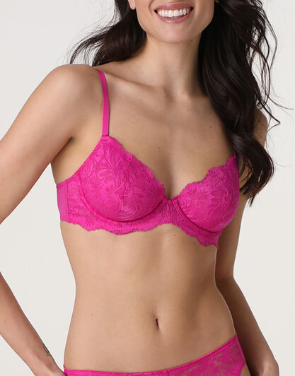 Reggiseno Balconcino con Ferretto Petal Lace in pizzo, fucsia, , LOVABLE