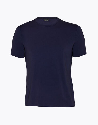 T-shirt Girocollo in cotone modal, blu navy, , LOVABLE
