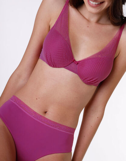 Slip  midi Sensual Touch Exclusive in microfibra e pizzo, orchidea, , LOVABLE