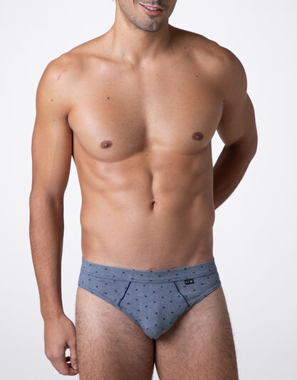 Slip Classic Cotton Modal, blu stampa alberi, , LOVABLE