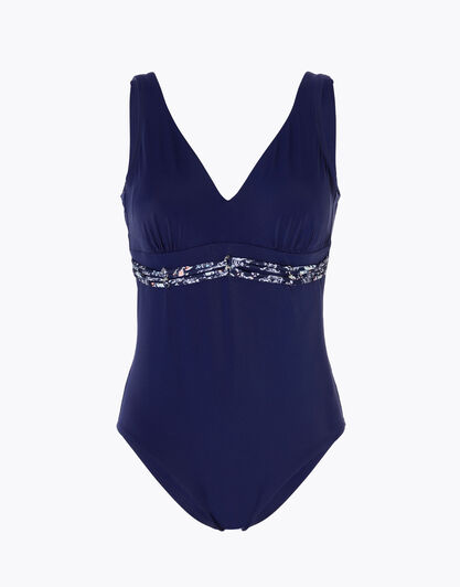 Costume intero shape in microfibra, blu navy, , LOVABLE