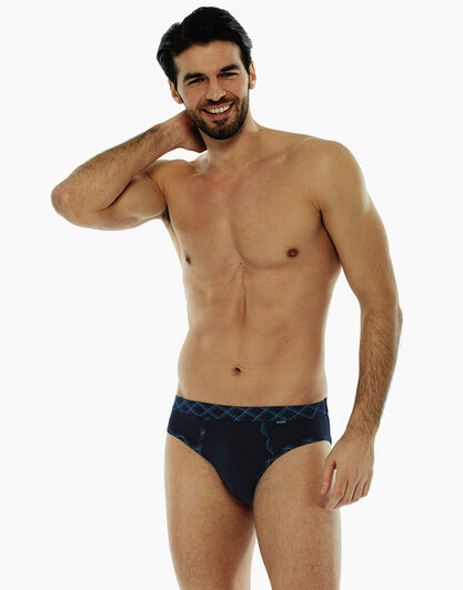 Slip blu notte in cotone elasticizzato, , LOVABLE